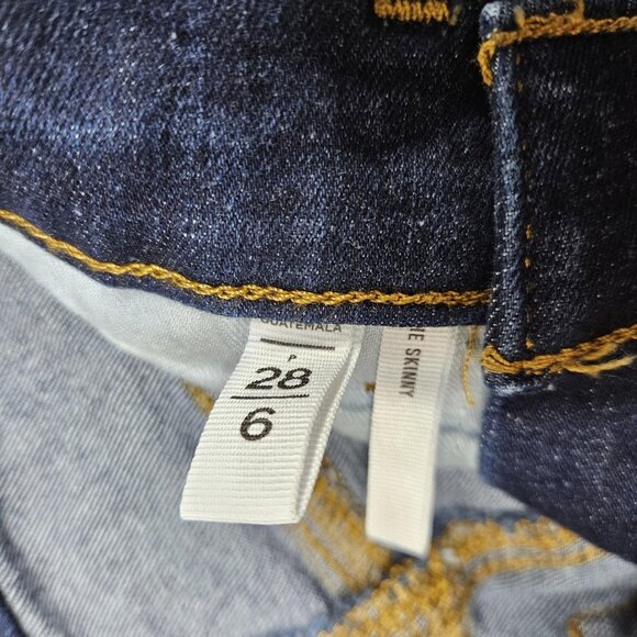 LOFT Jeans Womens 6 Blue Mid Rise Super Skinny Dark Wash Stretch Denim Pants - Picture 5 of 11